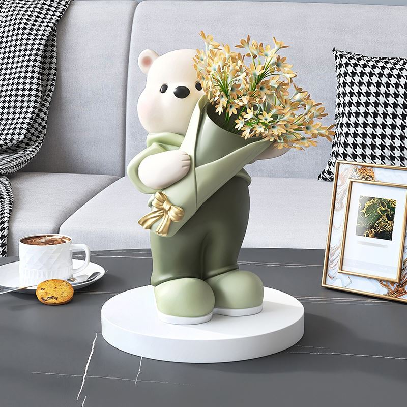 Bear And Vase Statue